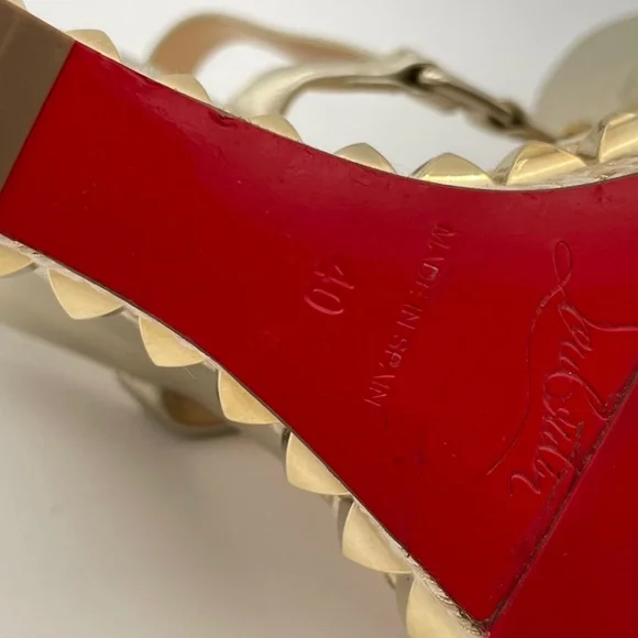 (SOLD) Christian Louboutin Cataclou 140 Nappa Silk Wedge's (1160975)- Size 40 EU - Picture 13 of 14